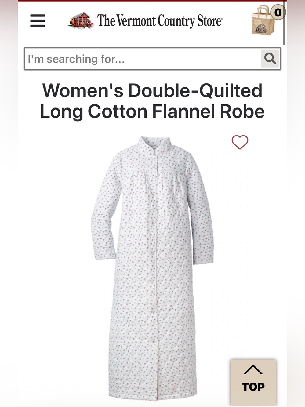 Women's Double-Quilted Long Cotton Flannel Robe - White Floral Design